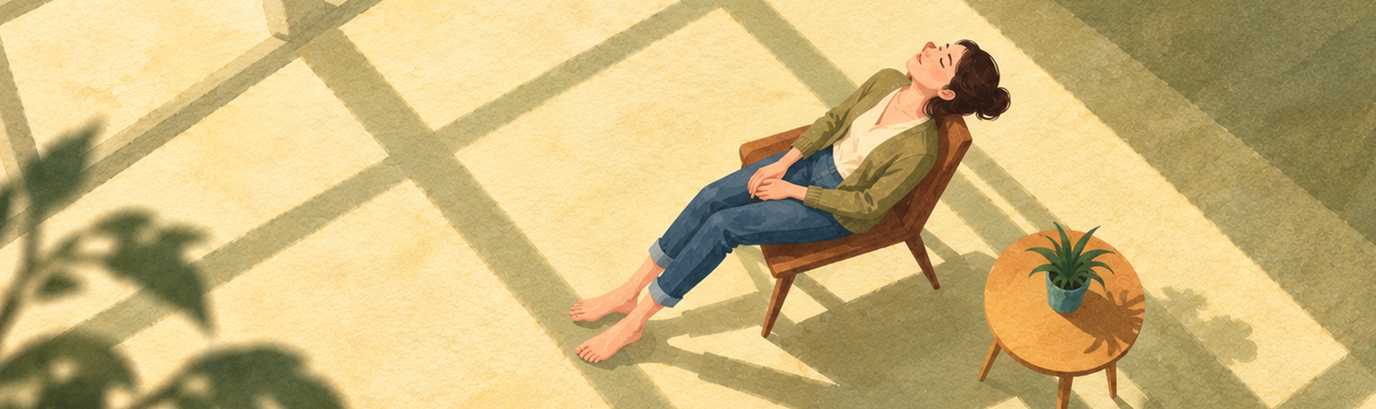 A woman taking a moment for herself